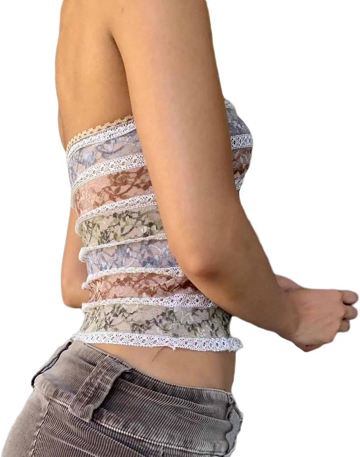 Women Y2k Tube Top Strapless Backless Bandeau Going Out Crop Top Aesthetic