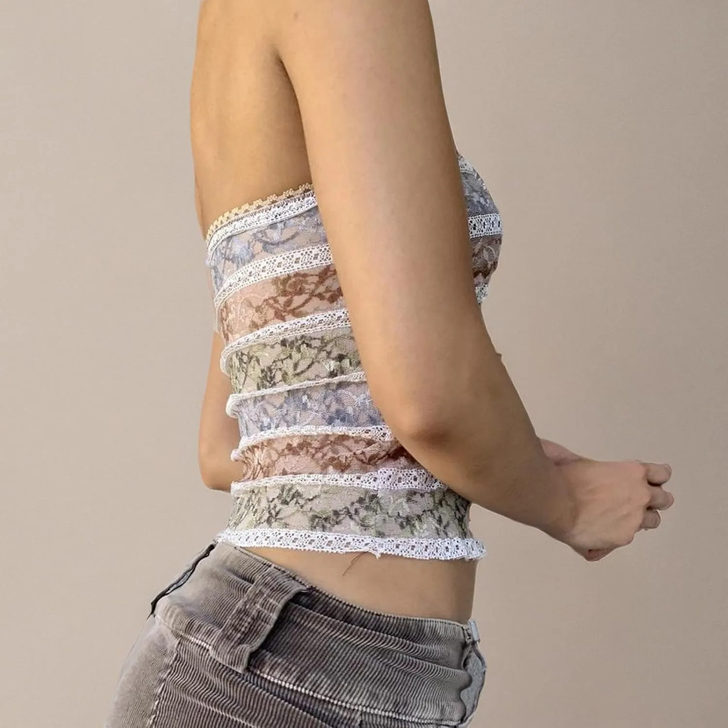 Women Y2k Tube Top Strapless Backless Bandeau Going Out Crop Top Aesthetic