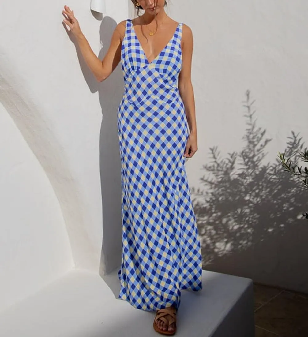 Women Y2K V Neck Maxi Dresses Hollow Out Backless Satin Dress Split Floral Evening Party Dresses Sexy Clubwear