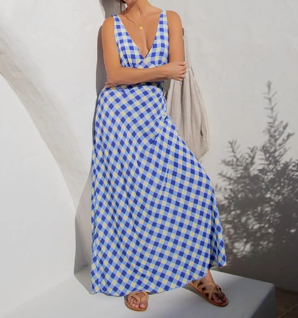 Women Y2K V Neck Maxi Dresses Hollow Out Backless Satin Dress Split Floral Evening Party Dresses Sexy Clubwear