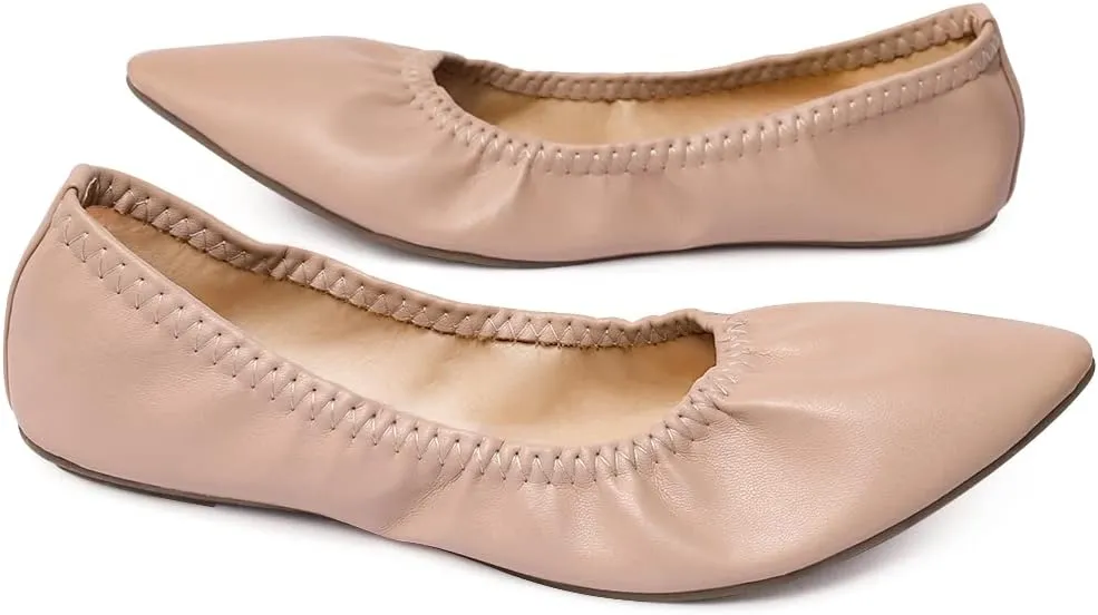 Women's Ballet Flat Slip On Flats - Classic Casual Dress Shoes, Foldable Portable Travel Ballet Walking Shoes