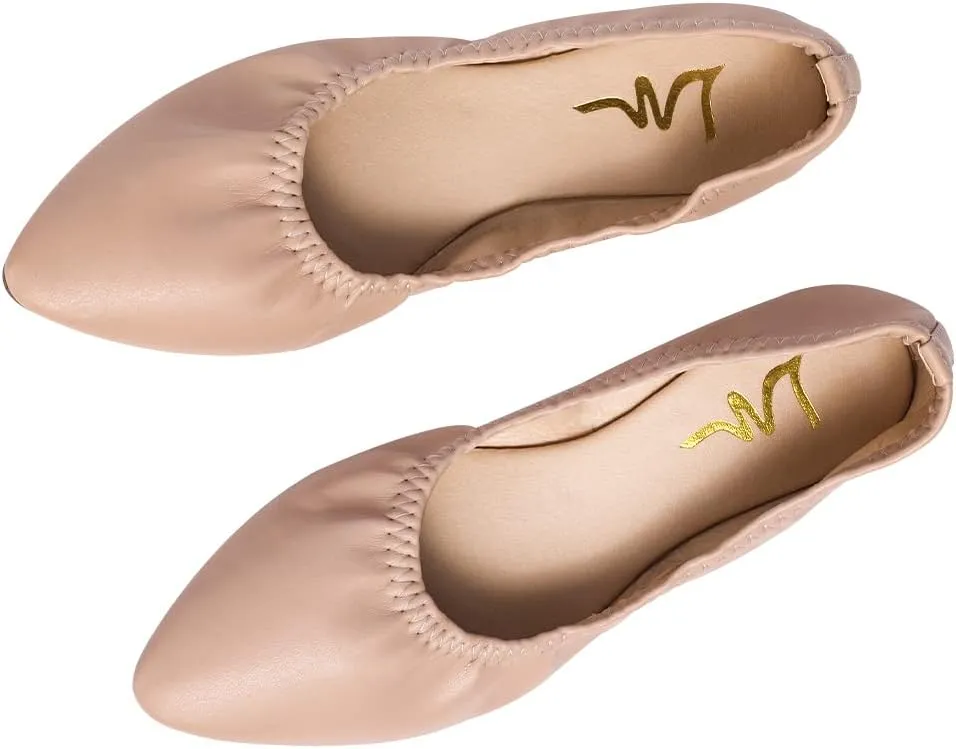 Women's Ballet Flat Slip On Flats - Classic Casual Dress Shoes, Foldable Portable Travel Ballet Walking Shoes