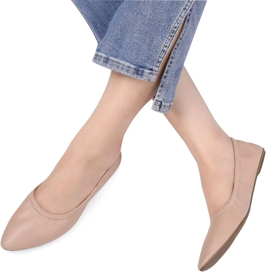 Women's Ballet Flat Slip On Flats - Classic Casual Dress Shoes, Foldable Portable Travel Ballet Walking Shoes