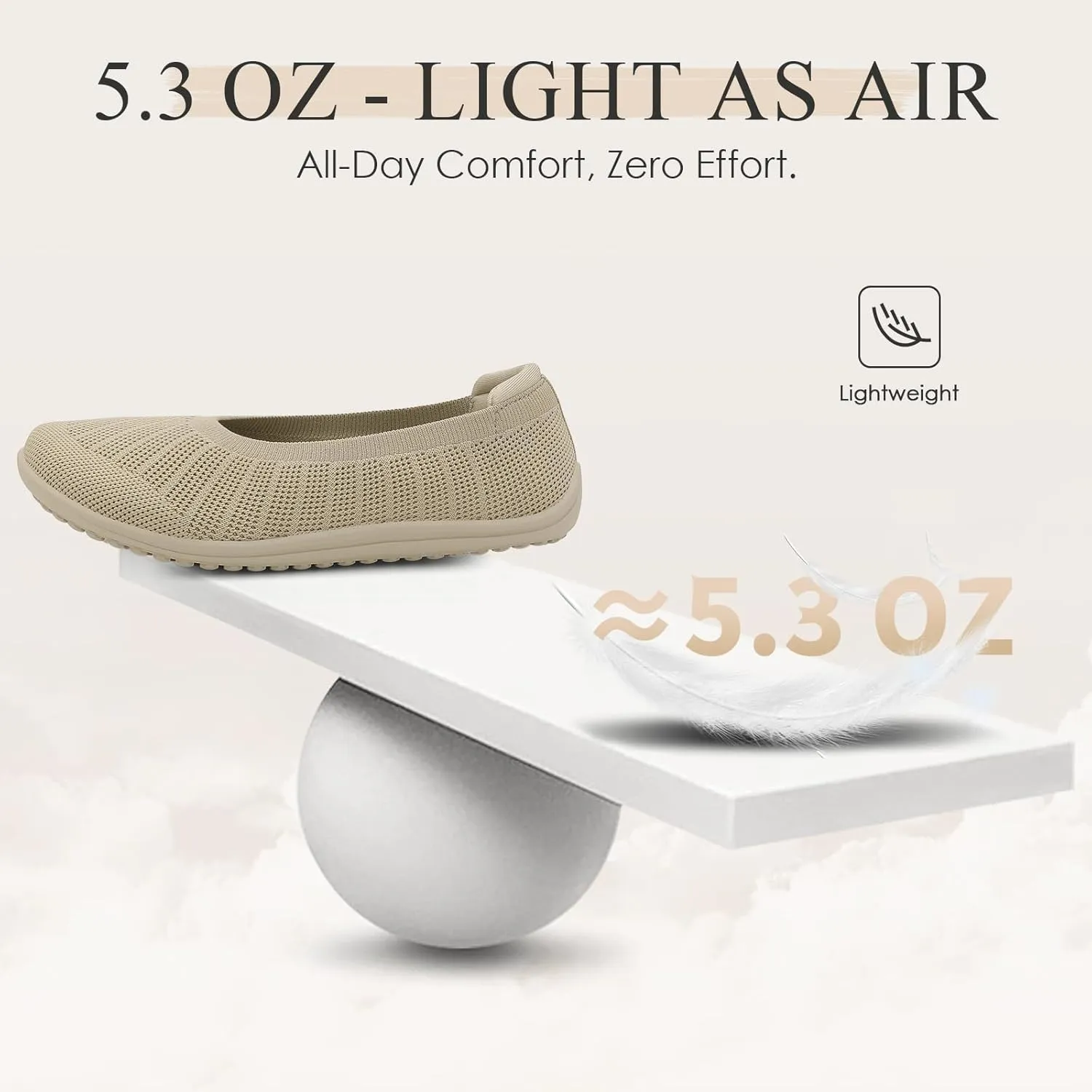 Women's Ballet Flats Wide Toe Box Barefoot Dress Shoes Knit Flat Comfortable Casual Walking Shoe Minimalist Zero Drop Slip On