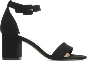 Womens Block Heel Open Toe Ankle Strap Heeled Sandals Low Heel Cake By City Classified Black 7.5