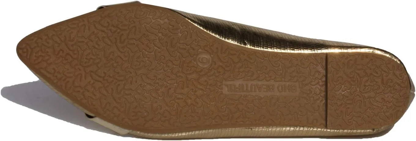Women's Classic Pointy Toe Boat Slip on Ballet Flats Patent Leather