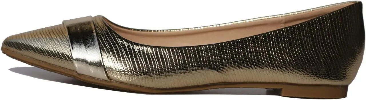 Women's Classic Pointy Toe Boat Slip on Ballet Flats Patent Leather