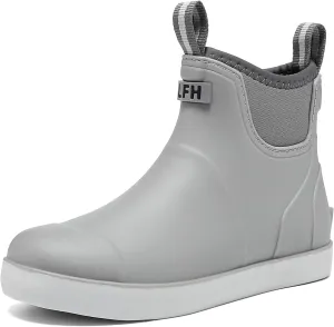 Women's Deck Boots, Rubber Rain Boots Chelsea Ankle Booties with Anti-Slip Sole Waterproof Fishing Shoes for Outdoor Work Garden Camping