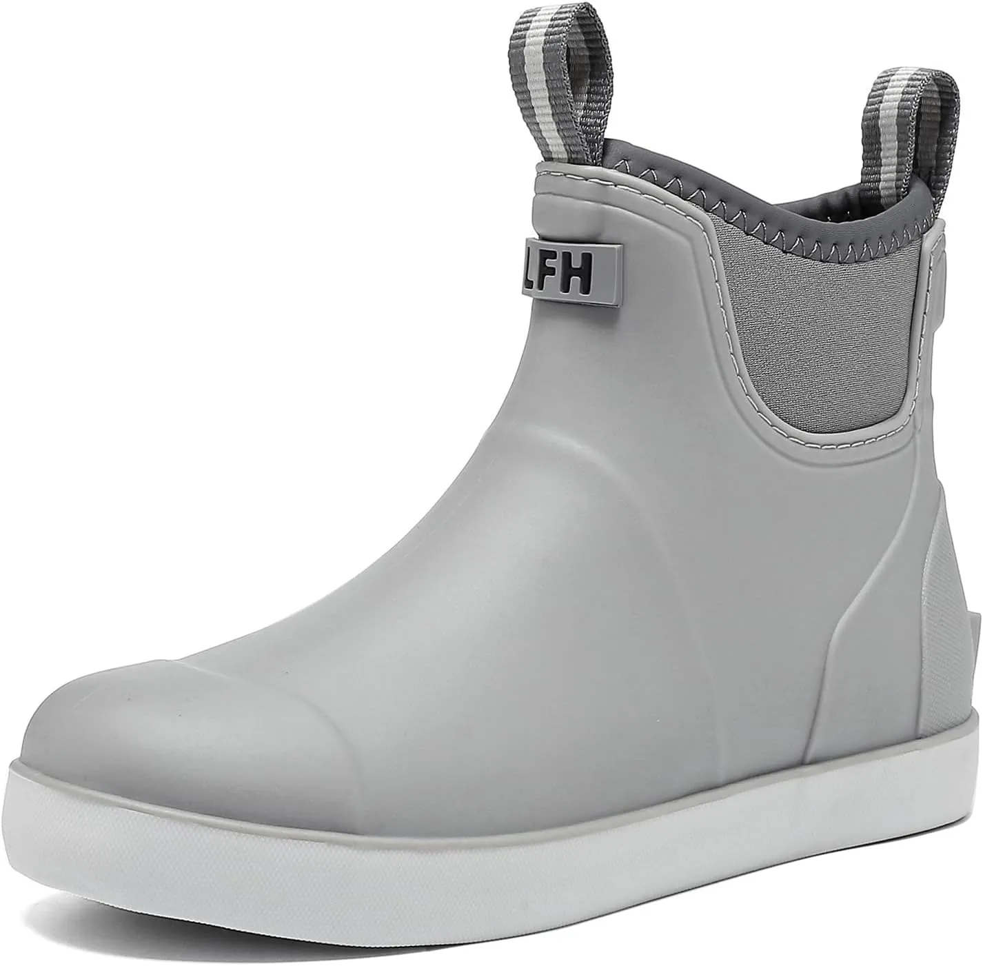 Women's Deck Boots, Rubber Rain Boots Chelsea Ankle Booties with Anti-Slip Sole Waterproof Fishing Shoes for Outdoor Work Garden Camping
