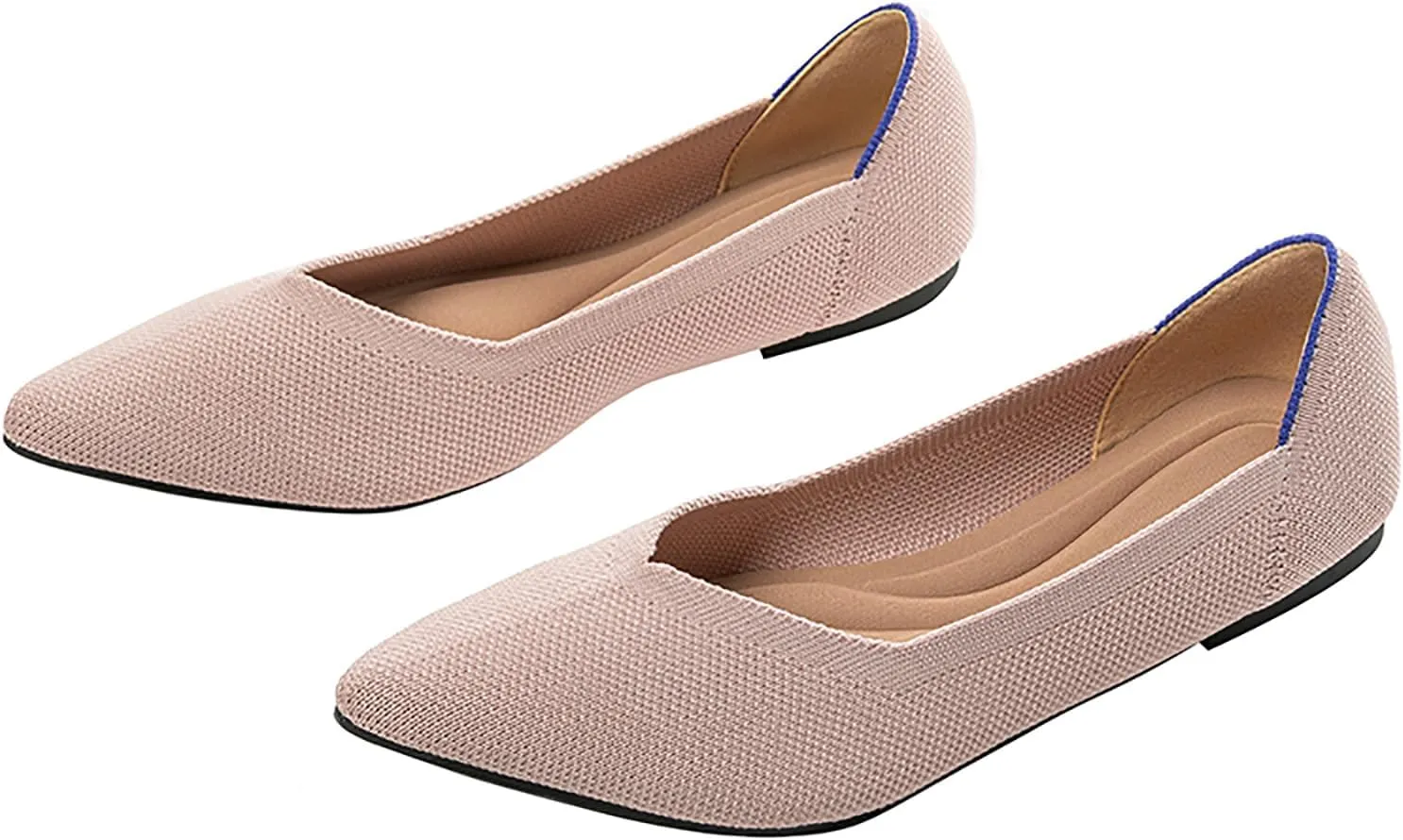 Women's Flats Shoes Pointed Toe Knit Ballet Comfortable Dressy Slip On Flat Classic Ballet Office Work Shoes