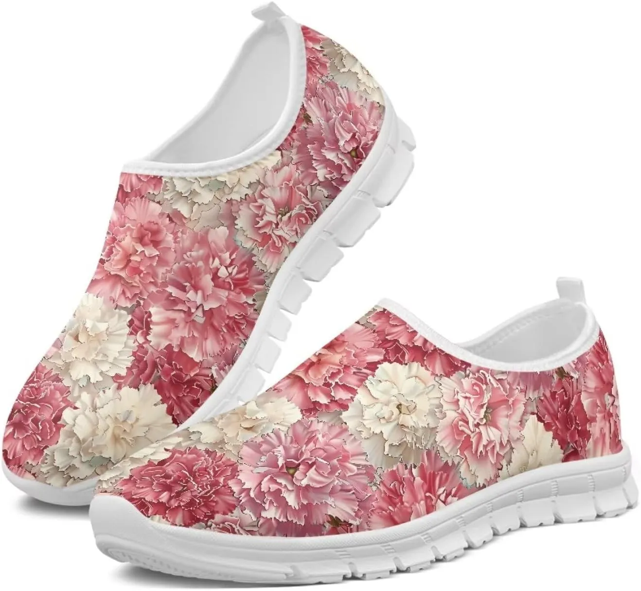 Women's Floral Print Sneaker Casual Low-Top Comfortable Outdoor Shoes Breathable Slip On Anti-Skid Tennis Sneaker for Ladies US 5.5-11.5