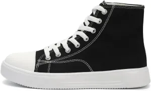 Womens High Top Heightened Sole Sneakers Platform Canvas Shoes Casual Lace Up Walking Shoes