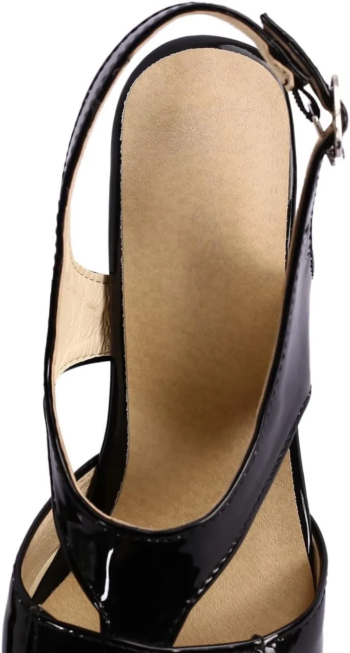Women's JS138 Buckle Low Top Comfort Pu Low Kitten Heeled Sandals