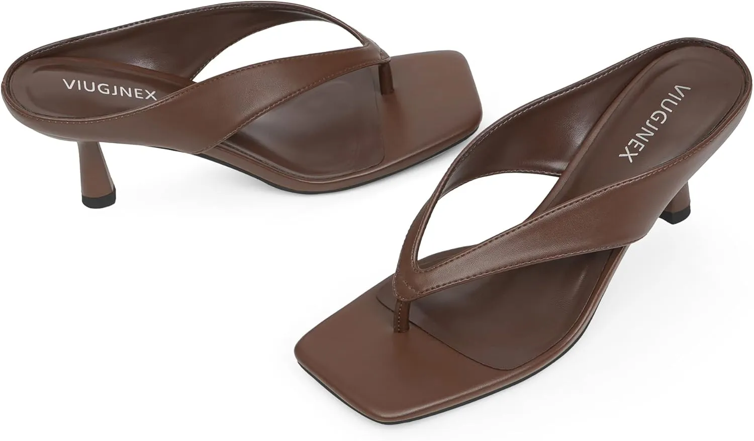 Women’s Kitten Heels Flip Flops Slip On Open Toe Low Heels Thong Square Slide Summer Fashion Party Dress Heeled Sandals for Women