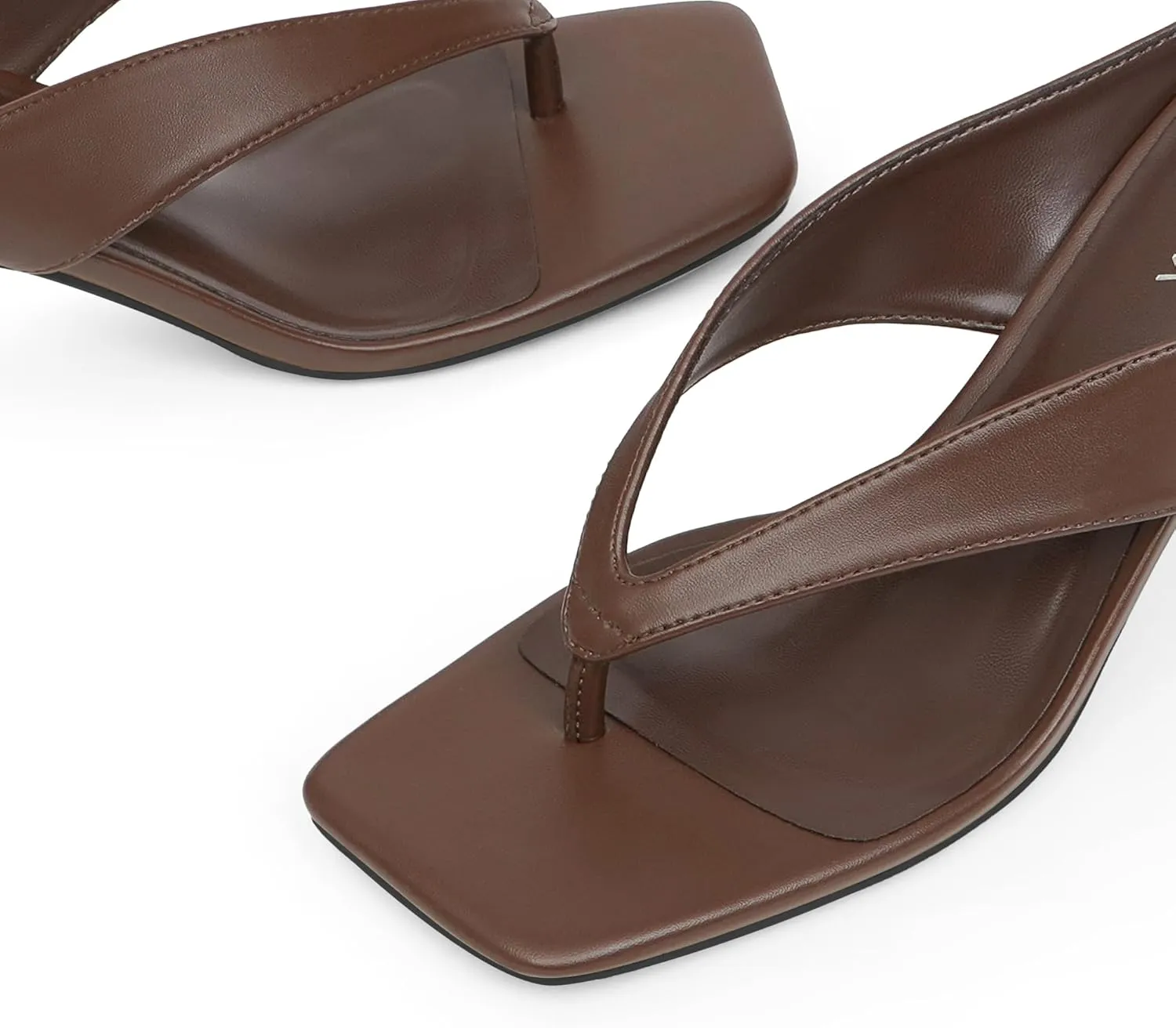 Women’s Kitten Heels Flip Flops Slip On Open Toe Low Heels Thong Square Slide Summer Fashion Party Dress Heeled Sandals for Women
