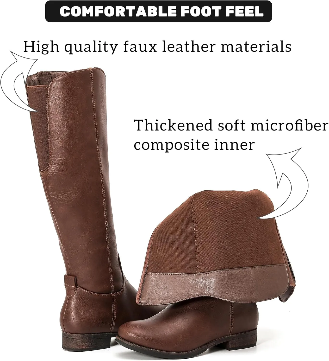 Women's Knee High Boots Stylish Comfort Round Toe Tall Riding Combat Boot Classic Fashion Fall Winter Boots for Women.