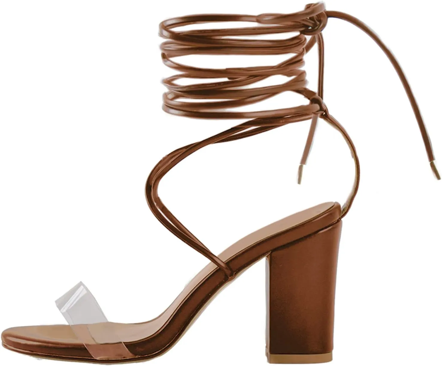Women's Lace Up Chunky Low Heel Gladiator Sandals