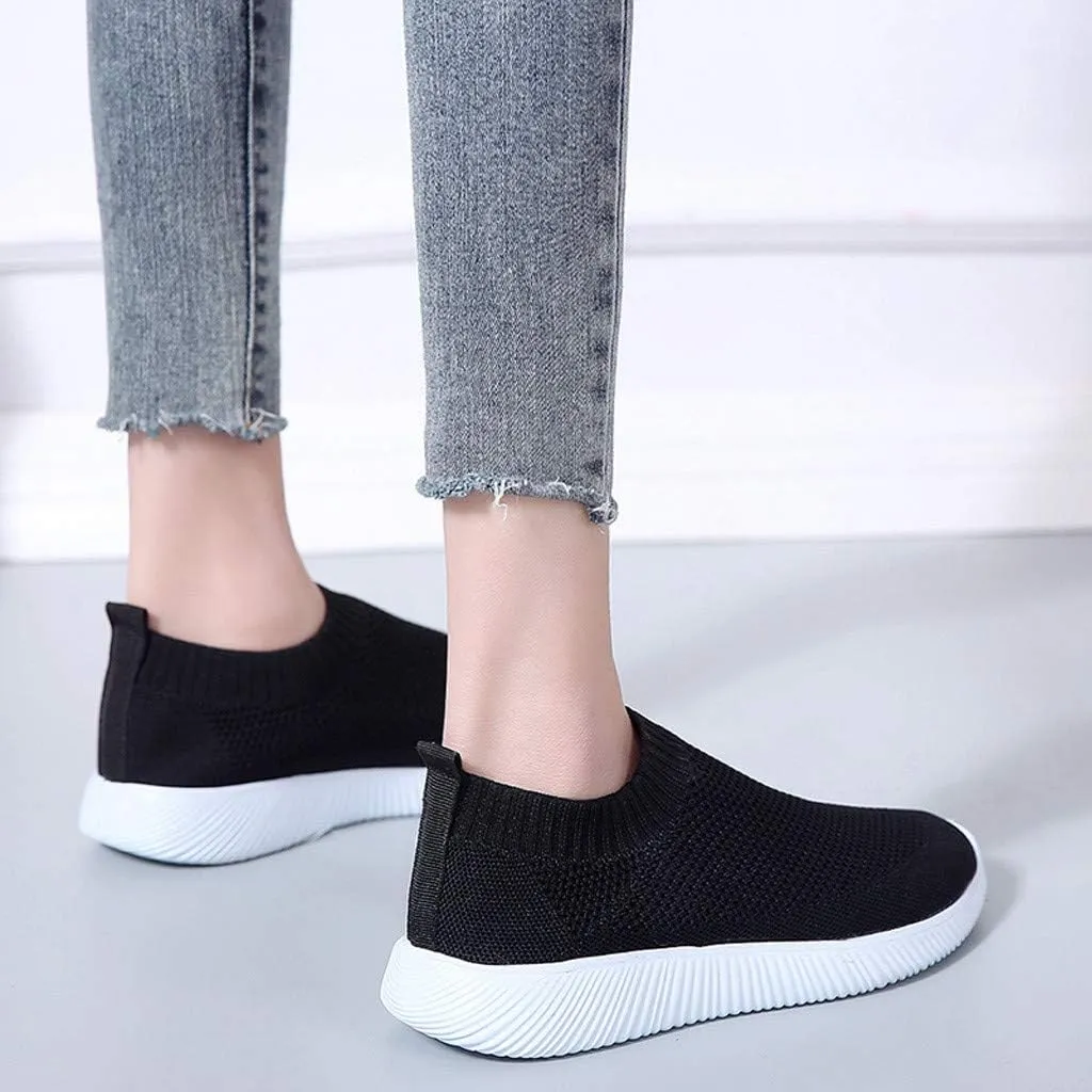 Womens Ladies Walking Running Shoes Slip On Lightweight Mens Running Shoes Mesh Women Casual Shoes Walking Sneakers Brown Tennis Shoe Casual Loafers