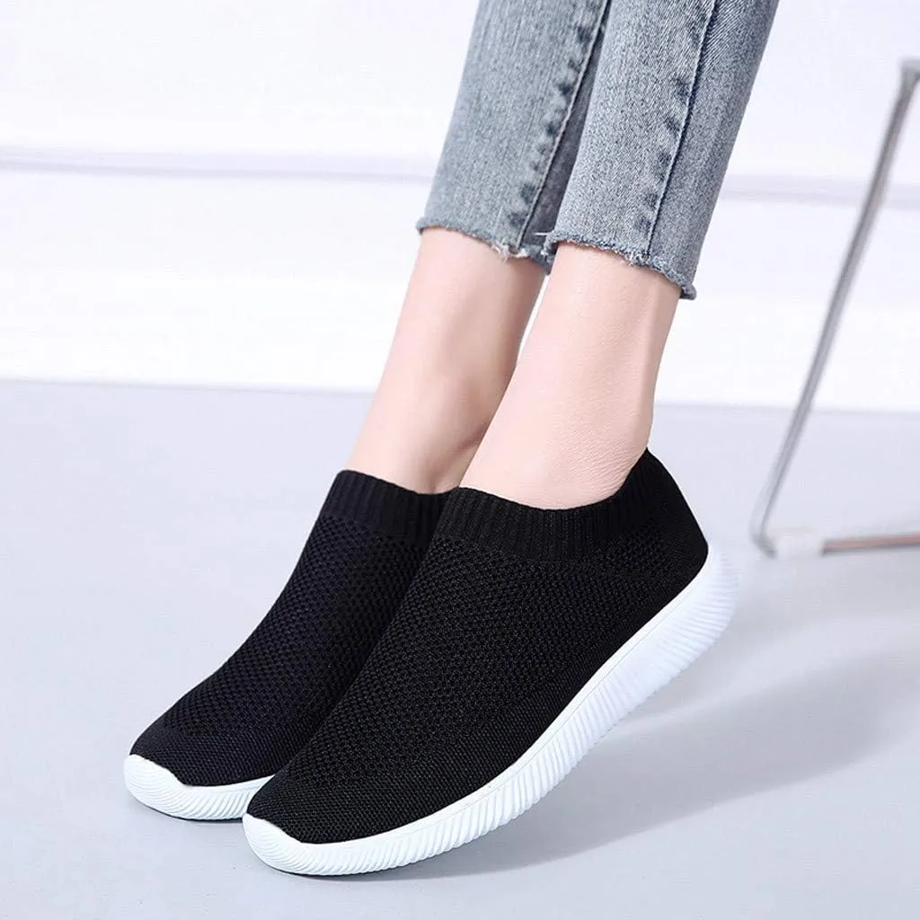 Womens Ladies Walking Running Shoes Slip On Lightweight Mens Running Shoes Mesh Women Casual Shoes Walking Sneakers Brown Tennis Shoe Casual Loafers