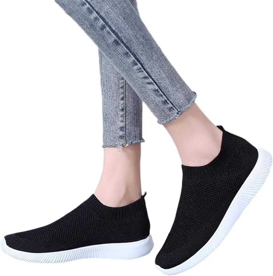 Womens Ladies Walking Running Shoes Slip On Lightweight Mens Running Shoes Mesh Women Casual Shoes Walking Sneakers Brown Tennis Shoe Casual Loafers