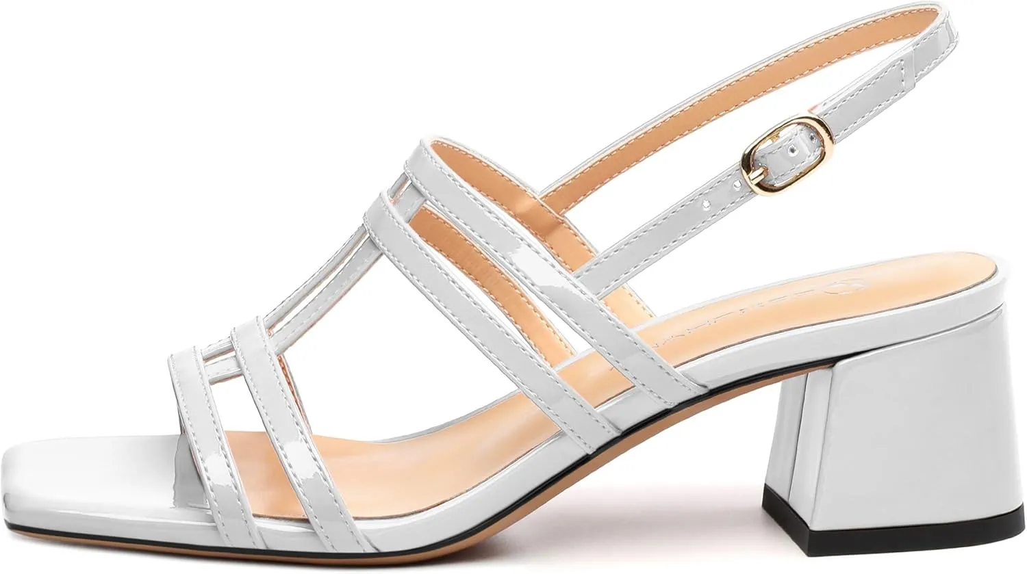 Women's Low Heels Strappy Sandals Square Open Toe Ankle Strap Low HeeL Sandals Comfort Dress Party Wedding Shoes 2"