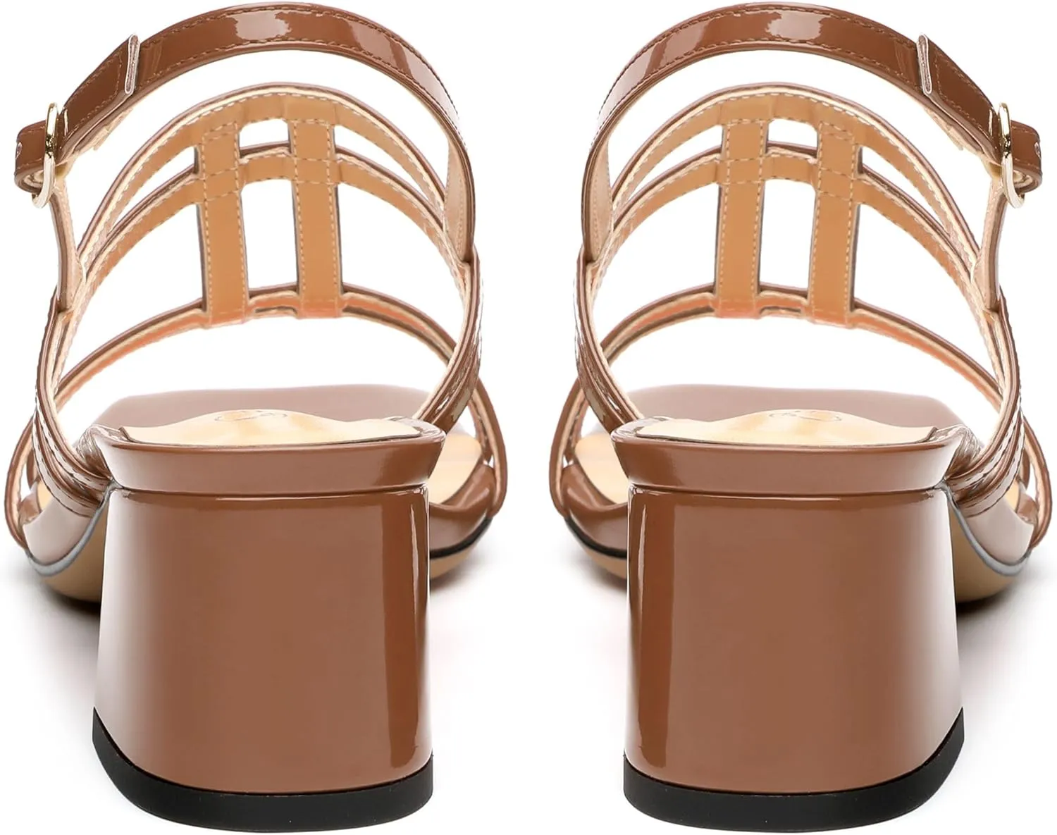 Women's Low Heels Strappy Sandals Square Open Toe Ankle Strap Low HeeL Sandals Comfort Dress Party Wedding Shoes 2"