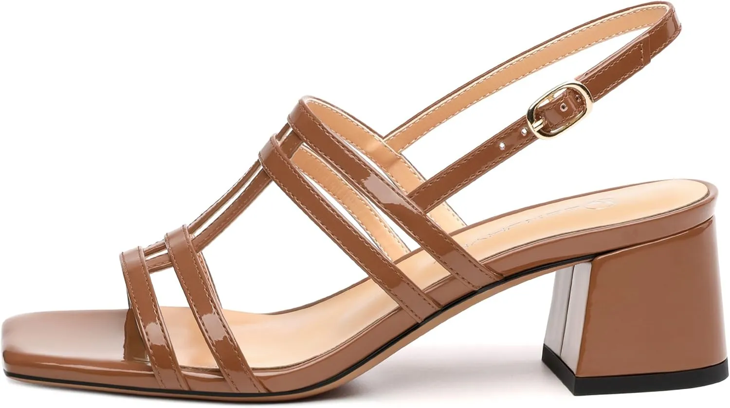 Women's Low Heels Strappy Sandals Square Open Toe Ankle Strap Low HeeL Sandals Comfort Dress Party Wedding Shoes 2"