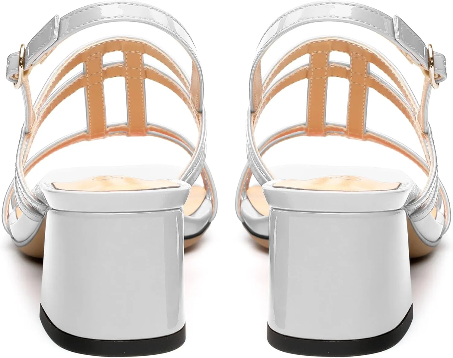 Women's Low Heels Strappy Sandals Square Open Toe Ankle Strap Low HeeL Sandals Comfort Dress Party Wedding Shoes 2"
