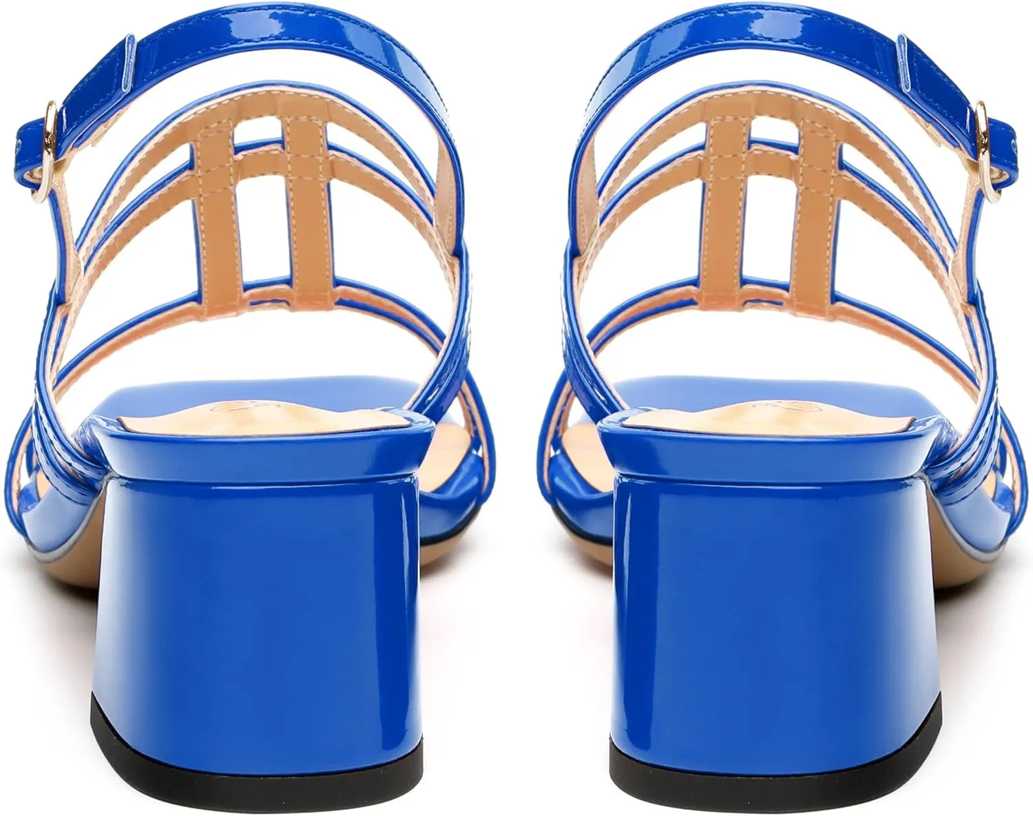 Women's Low Heels Strappy Sandals Square Open Toe Ankle Strap Low HeeL Sandals Comfort Dress Party Wedding Shoes 2"