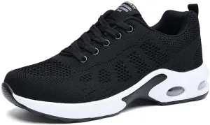 Women's Mesh Sneakers Casual Lace-up Shoes Fashion Student Cushion Shoes