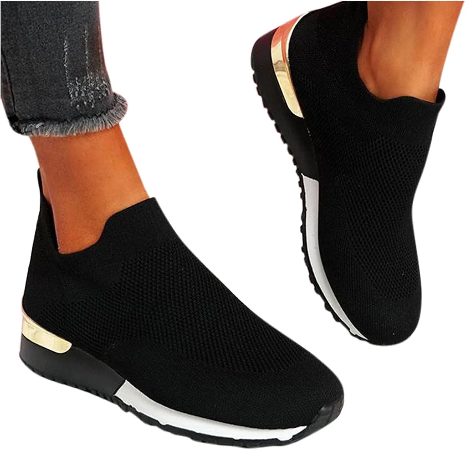 Womens Non Slip Work Shoes Slip On Water Resistant Walking Shoes Women Wide Width Men's Casual Dress Shoes Fashion Sneakers Brown Tennis Shoe Loafers Casual Slip On