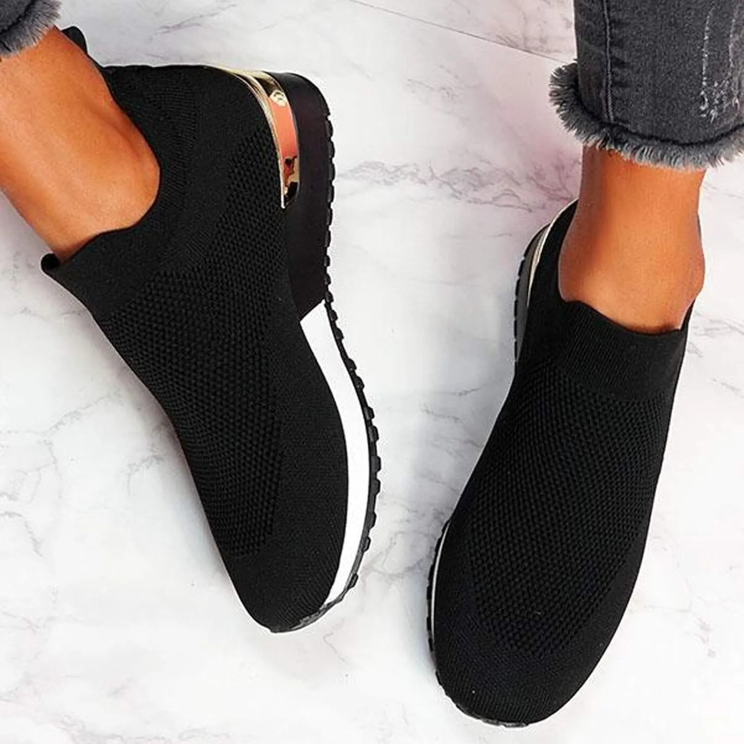 Womens Non Slip Work Shoes Slip On Water Resistant Walking Shoes Women Wide Width Men's Casual Dress Shoes Fashion Sneakers Brown Tennis Shoe Loafers Casual Slip On