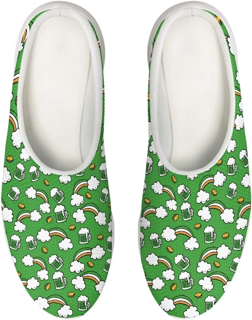 Womens Rubber Sole Garden Shoes Slip On Mesh Garden Clogs Outdoor Garden Loafers