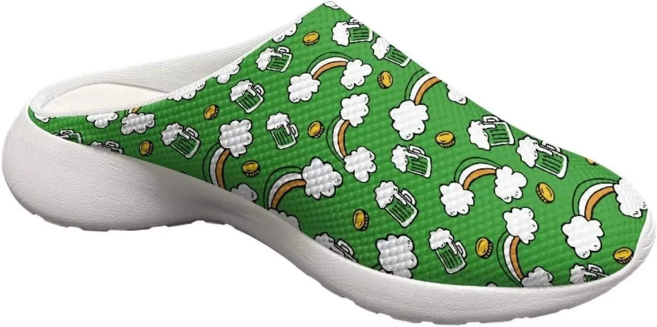 Womens Rubber Sole Garden Shoes Slip On Mesh Garden Clogs Outdoor Garden Loafers