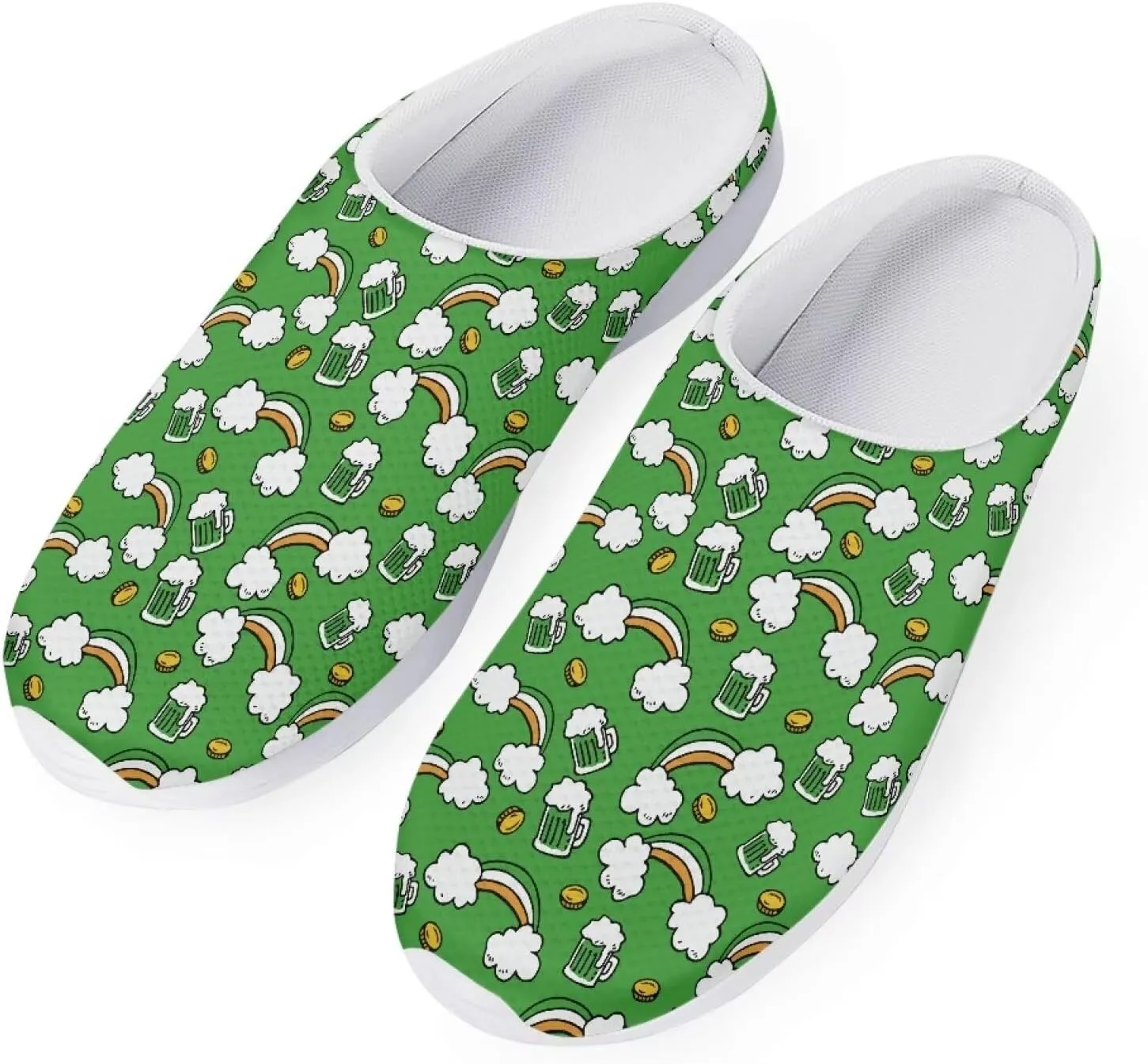 Womens Rubber Sole Garden Shoes Slip On Mesh Garden Clogs Outdoor Garden Loafers