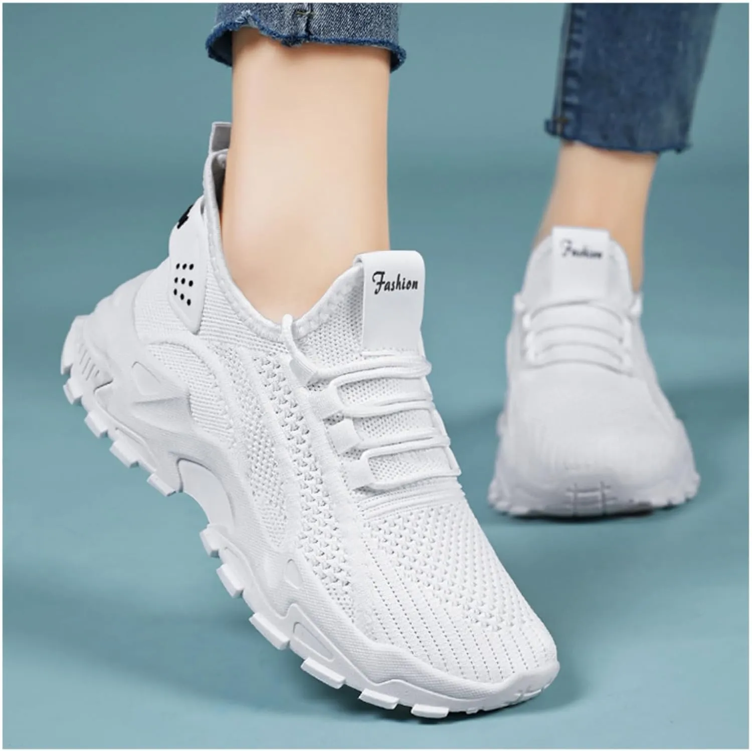 Womens Shoes Running Sneakers Lightweight Comfortable Tennis Slip On Walking Footwear Mesh Breathable Air Cushion Gym Workout Athletic Casual Shoe