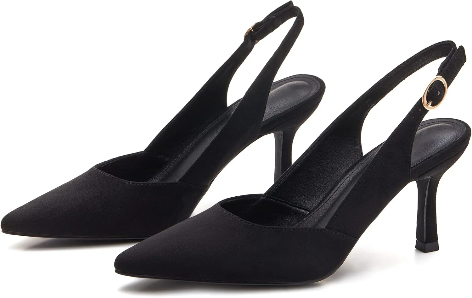 Women's Slingback Kitten Heels Closed Pointed Toe Backless Wedding Party Dress Pumps Shoes