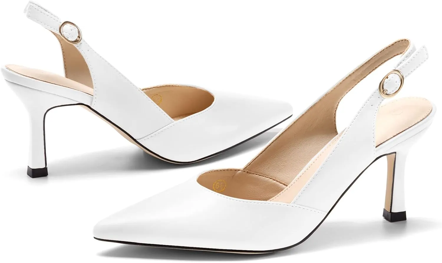 Women's Slingback Kitten Heels Closed Pointed Toe Backless Wedding Party Dress Pumps Shoes