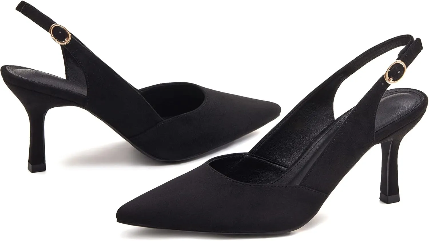 Women's Slingback Kitten Heels Closed Pointed Toe Backless Wedding Party Dress Pumps Shoes