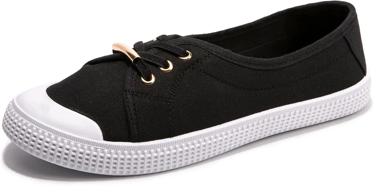 Women's Slip on Canvas Sneakers Low Top Comfort Walking Shoes Casual PU Sneakers Fashion Tennis Shoes
