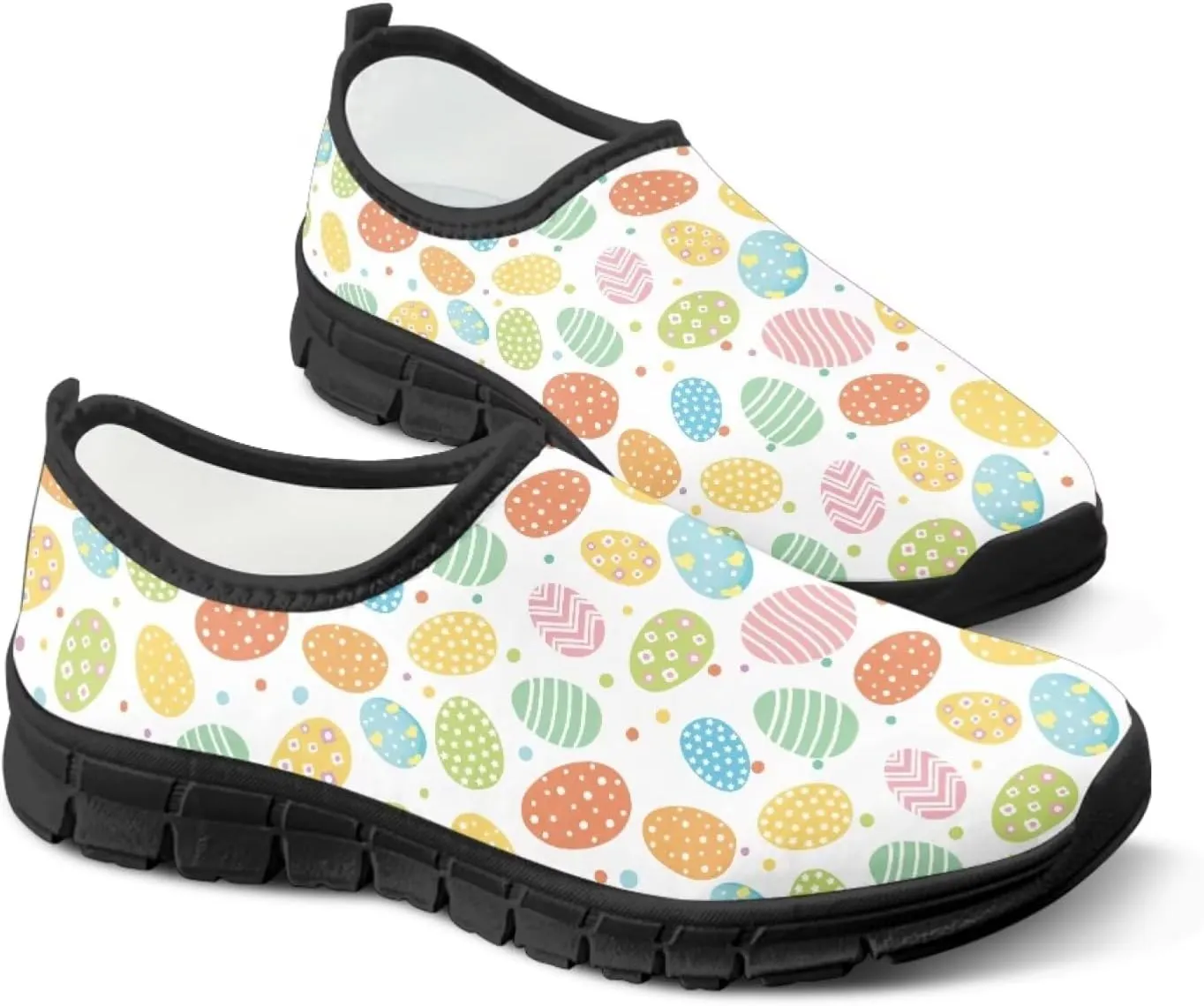 Women's Slip on Sneakers Casual Shoes Loafers Non Slip Breathable Comfortable Walking Sneakers Gifts for Women Girls Black Sole Size 5.5-11.5