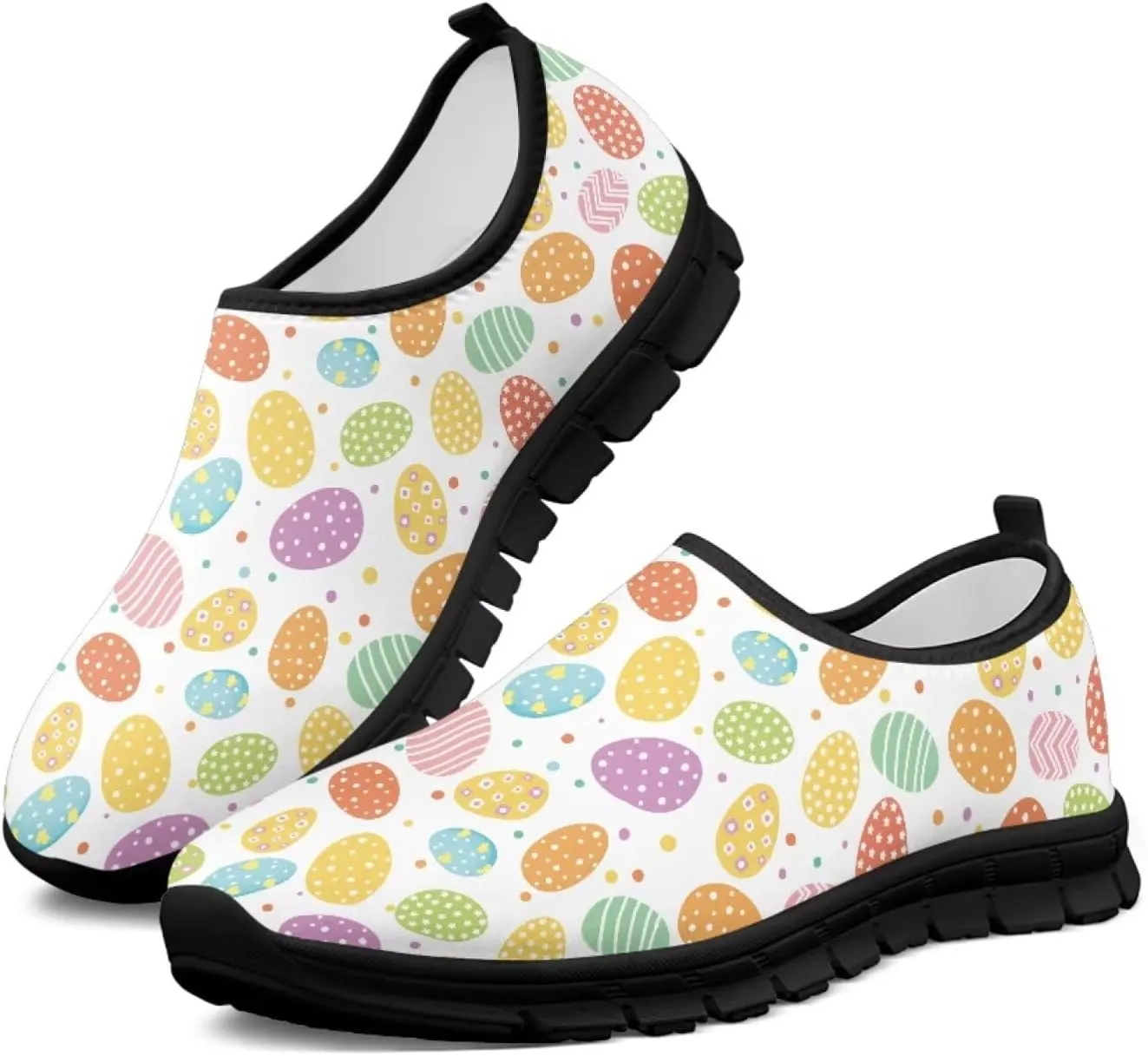 Women's Slip on Sneakers Casual Shoes Loafers Non Slip Breathable Comfortable Walking Sneakers Gifts for Women Girls Black Sole Size 5.5-11.5