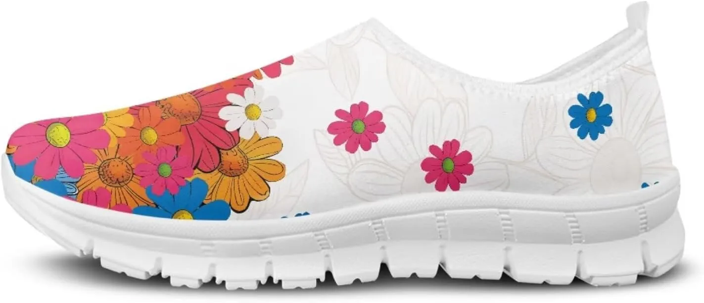 Women's Slip on Sneakers Casual Shoes Loafers Non Slip Breathable Comfortable Walking Sneakers Gifts for Women Girls White Sole Size 5.5-11.5