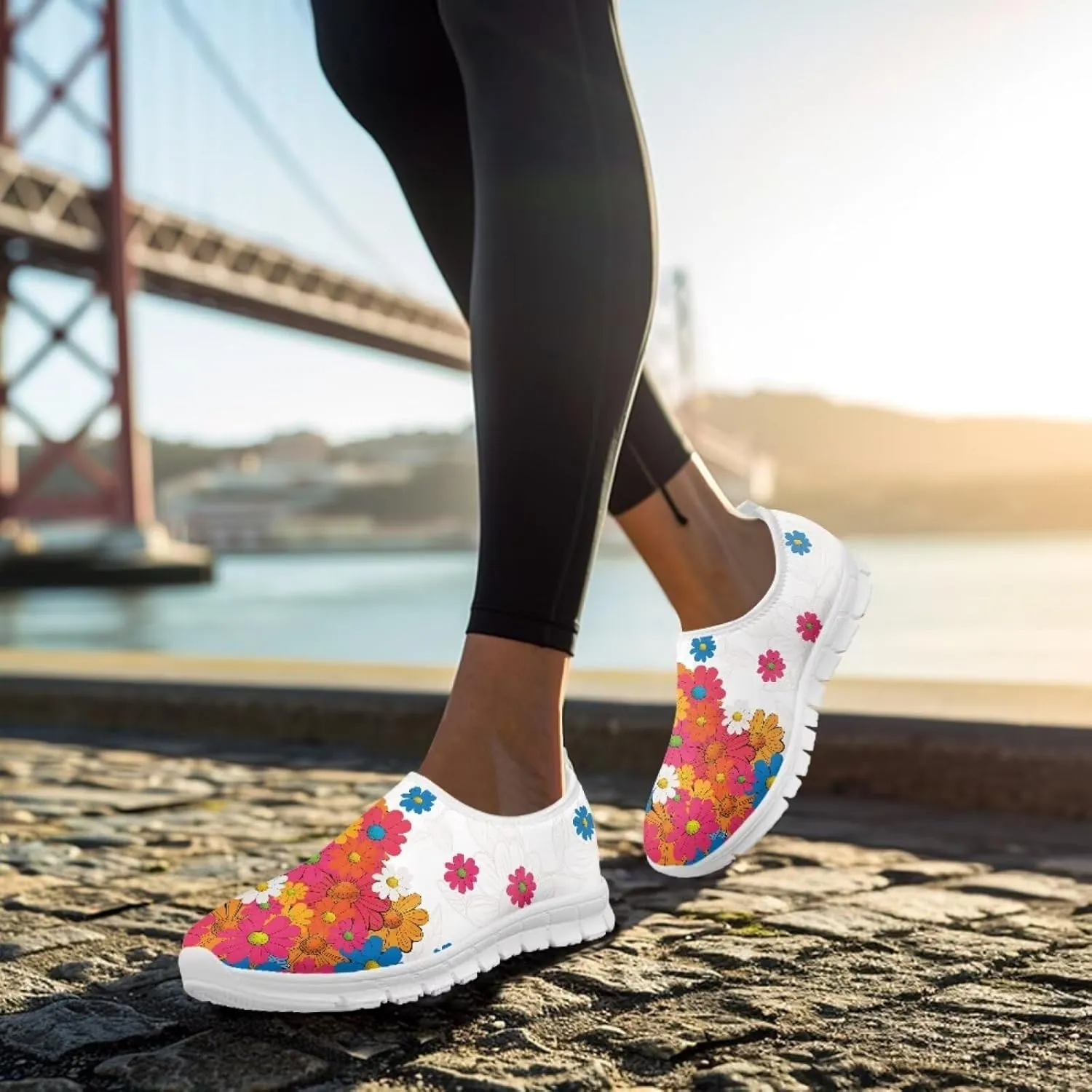 Women's Slip on Sneakers Casual Shoes Loafers Non Slip Breathable Comfortable Walking Sneakers Gifts for Women Girls White Sole Size 5.5-11.5