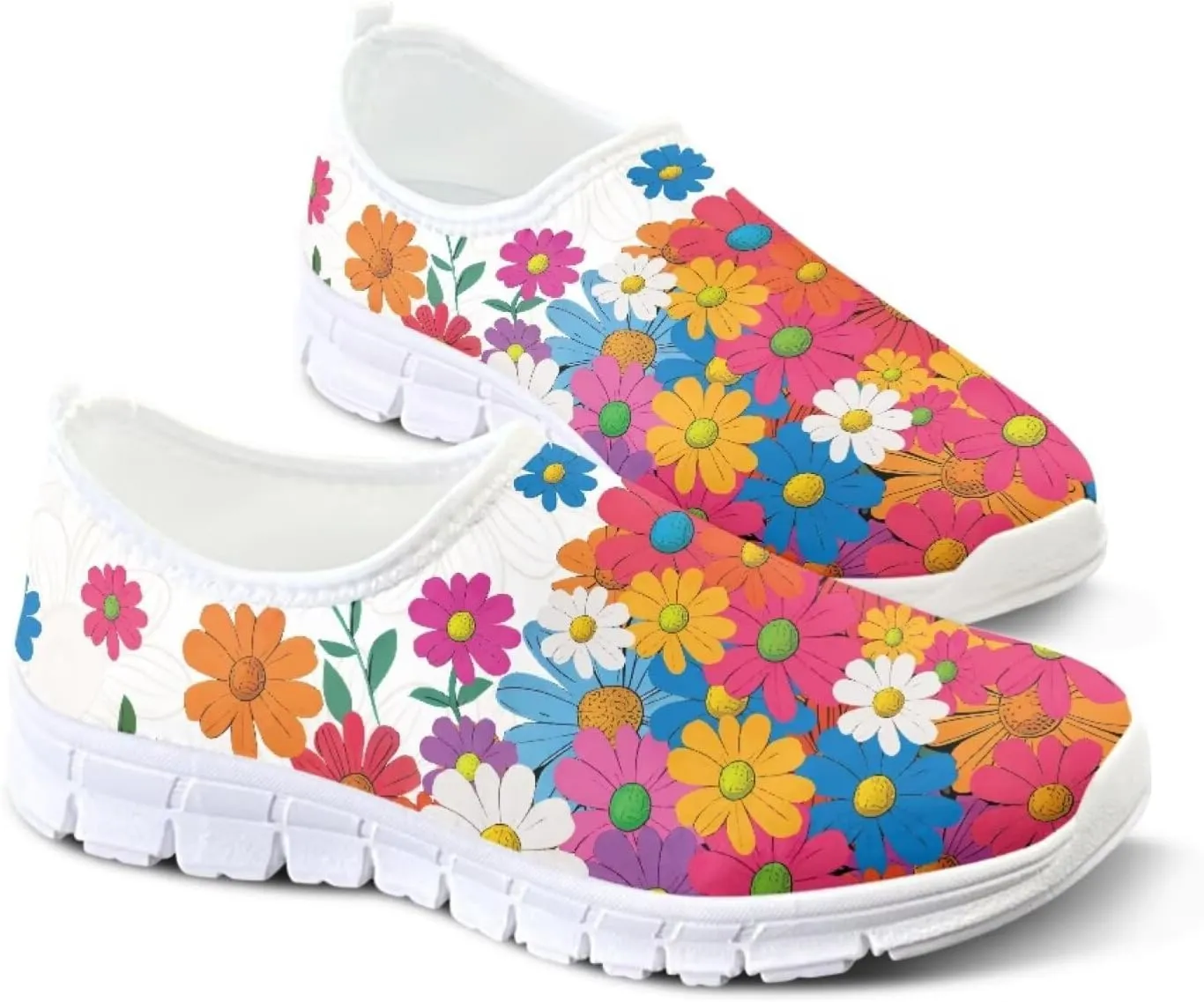 Women's Slip on Sneakers Casual Shoes Loafers Non Slip Breathable Comfortable Walking Sneakers Gifts for Women Girls White Sole Size 5.5-11.5
