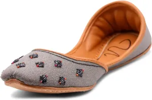Women's Slip On Traditional Handmade Khussa Bridal Mojari Punjabi Jutti Ethnic Ballet Flats