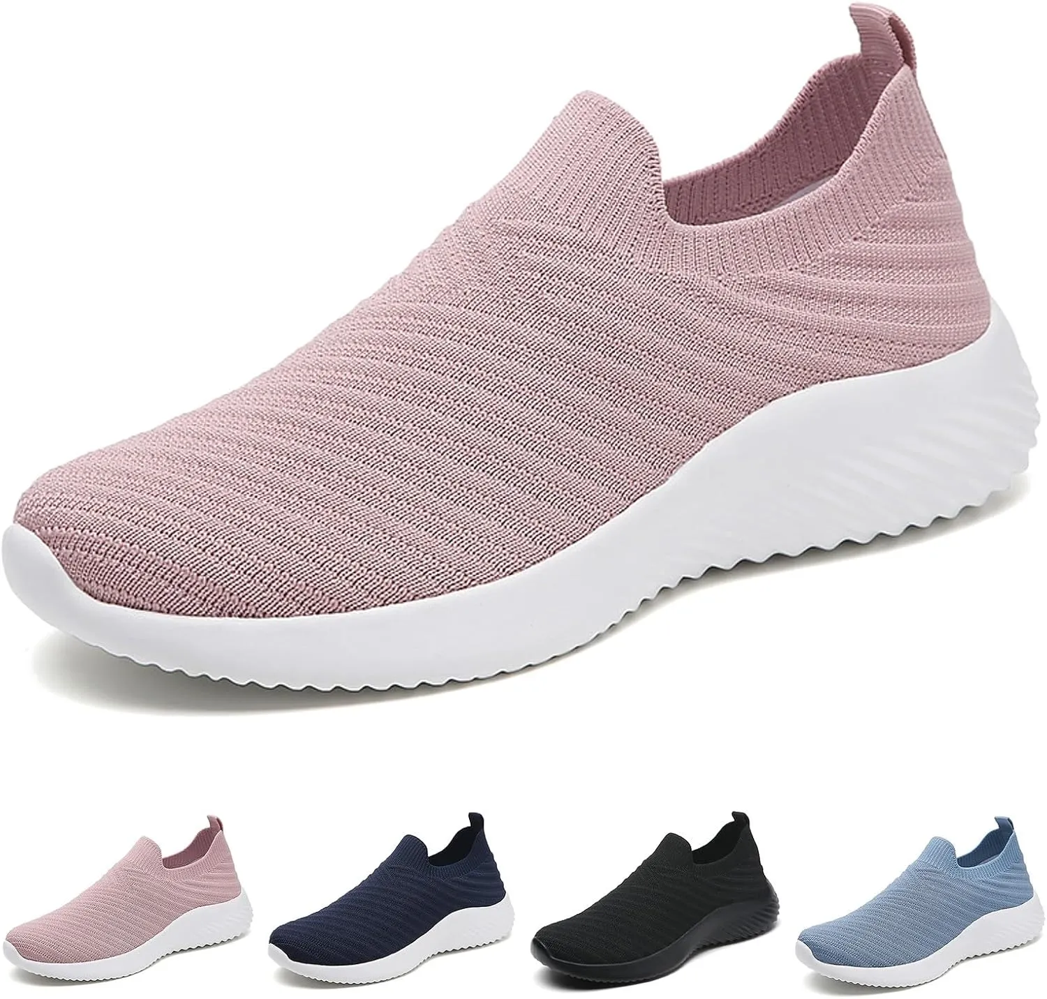 Womens Slip on Walking Shoes Comfort Lightweight Breathable Sock Shoe Mesh Casual Fashion Tennis Running Sneakers (8)