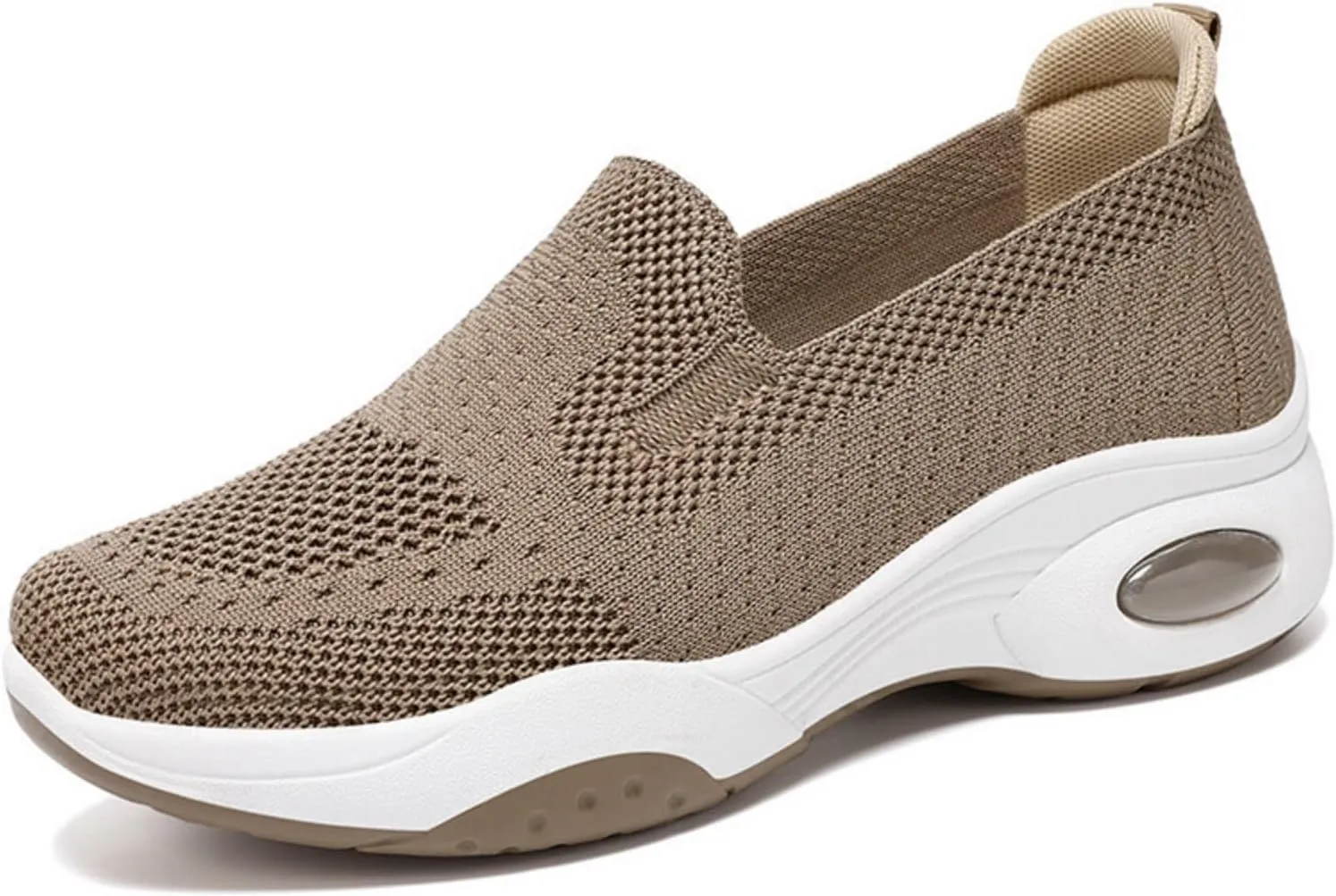 Womens Slip On Walking Shoes Comfortable Air Cushion Athletic Trainers Shoes Breathable Mesh Casual Running Tennis Sneaker for Women