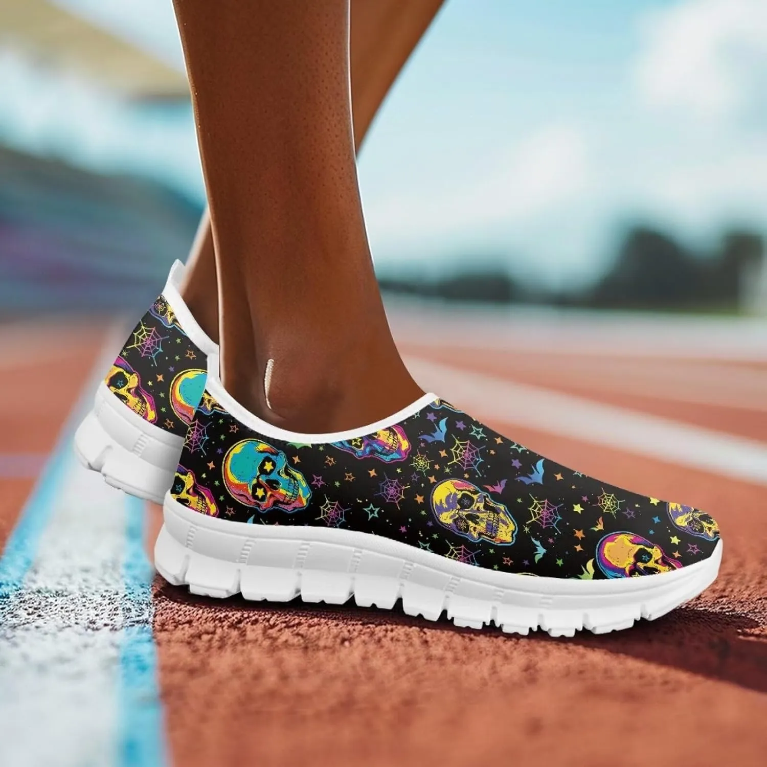 Women's Sneakers Casual Low Top Running Sneaker Flat Breathable Slip On Soft Holiday Play Athletic Shoes for Womens
