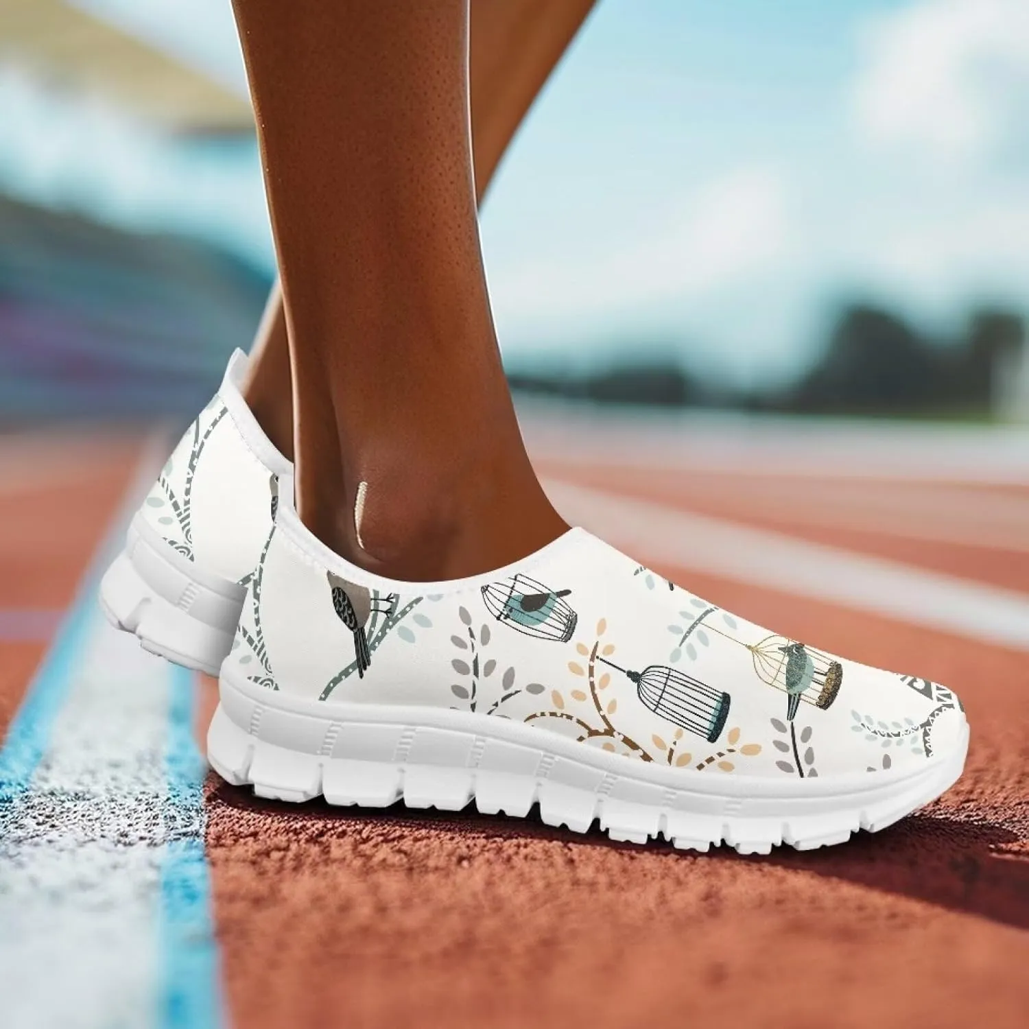 Women's Sneakers Casual Low Top Running Sneaker Flat Breathable Slip On Soft Holiday Play Athletic Shoes for Womens